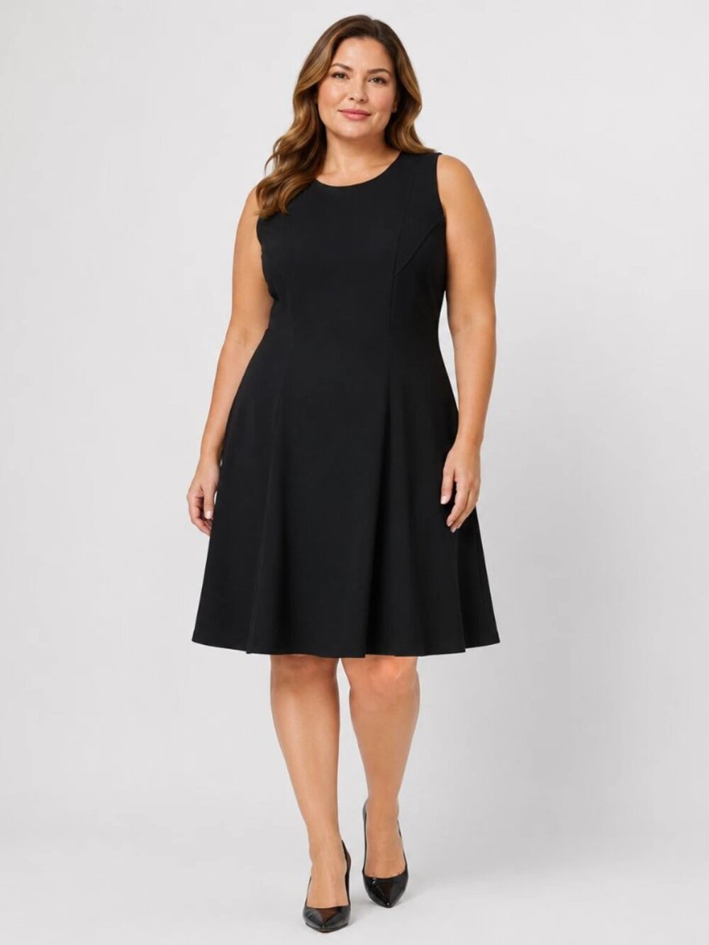 Tommy Hilfiger Black Fit & Flare Dress 12 Quiet Luxury Classic Little Black Dres